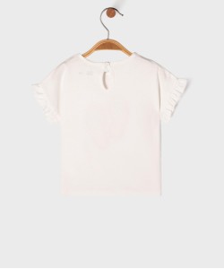 Tee-shirt manches courtes avec motif et volants bébé fille[MISSING]
